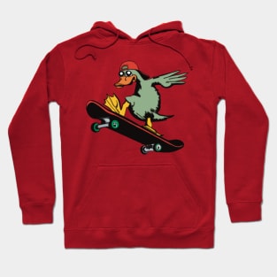 Duck Riding a Skateboard Hoodie